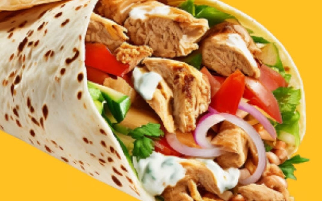 Chicken Kabab Wrap (Naan).